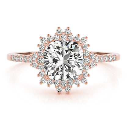 Lab-Grown Diamond Halo Engagement Ring in Platinum UK Hallmarked