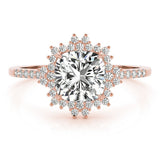 Lab-Grown Diamond Halo Engagement Ring in Platinum UK Hallmarked