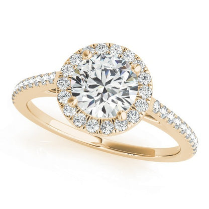 Lab Grown Round Diamond Halo Engagement Ring