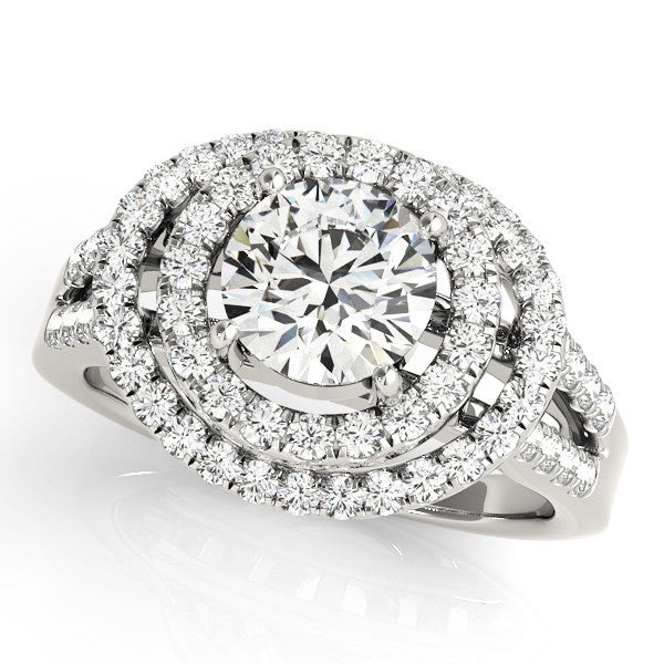 Lab Grown Round Diamond Halo Engagement Ring