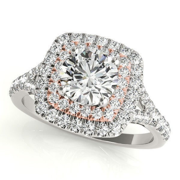 Lab Grown Round Diamond Halo Engagement Ring