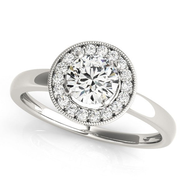 Lab Grown Round Diamond Halo Engagement Ring
