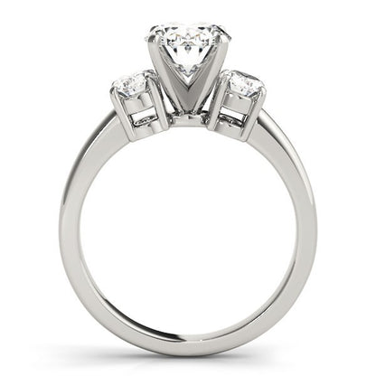 18k White gold Oval cut Trilogy Engagement Ring – 2Ct DE/VS Lab Grown Diamonds