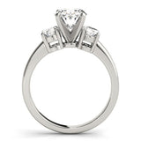 18k White gold Oval cut Trilogy Engagement Ring – 2Ct DE/VS Lab Grown Diamonds