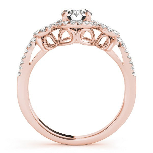 Lab Grown 2.00 Carat Round Cut Diamond Halo Engagement Ring