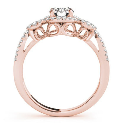 Lab Grown 2.00 Carat Round Cut Diamond Halo Engagement Ring