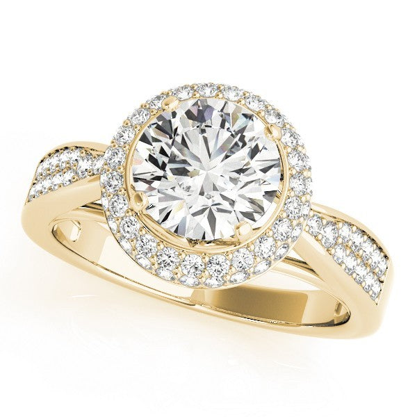 Lab Grown Round Diamond Halo Engagement Ring
