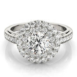 Lab Grown Round Cut Diamond Halo Engagement Ring