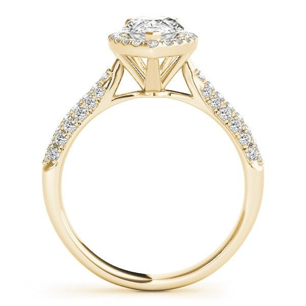 Lab Grown Pear Shape Diamond Halo Engagement Ring