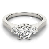 Lab Grown Diamond 3 Stone Engagement Ring For Women 2CT DE/VS In Platinum