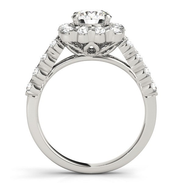 Lab Grown Round Diamond Halo Engagement Ring