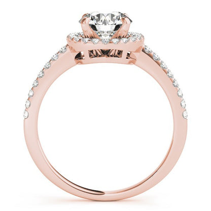 Lab Grown Round Diamond Halo Engagement Ring
