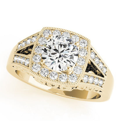 Lab Grown Round Diamond Halo Engagement Ring