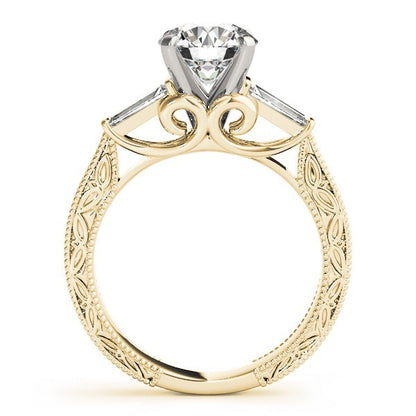 Lab-Grown Round Diamond Trilogy Engagement Ring Platinum