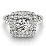 Lab Grown Round Cut Diamond Halo Engagement Ring 