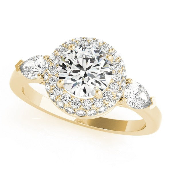 Lab Grown Round Diamond Halo Engagement Ring