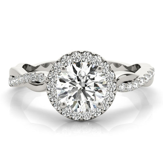  Lab-Grown Diamond Halo Engagement Ring in Platinum 