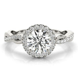  Lab-Grown Diamond Halo Engagement Ring in Platinum 