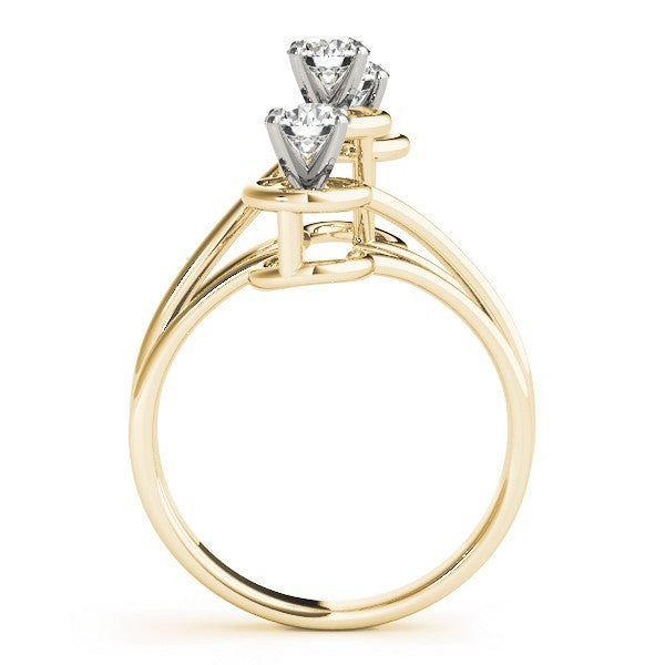 Lab Grown Round Diamond Trilogy Engagement Ring Platinum
