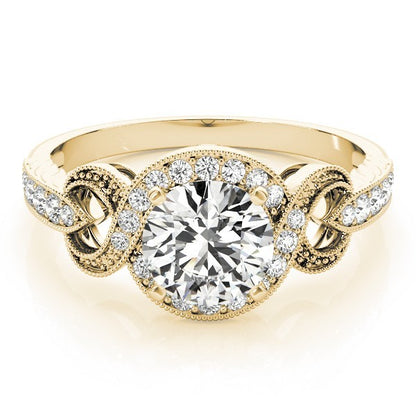 Lab Grown Round Diamond Halo Engagement Ring