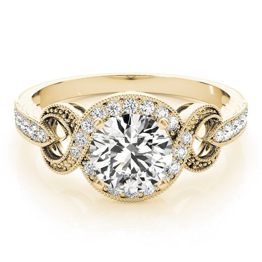Lab Grown Round Diamond Halo Engagement Ring