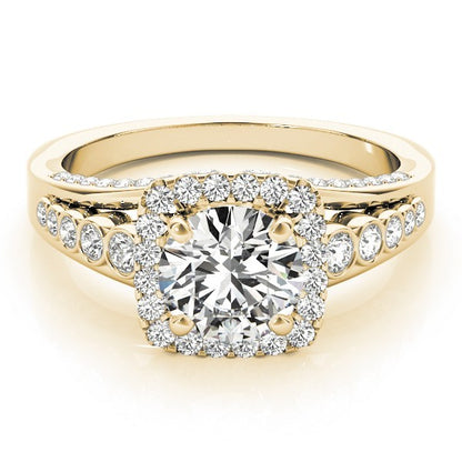 Lab Grown Round Diamond Halo Engagement Ring