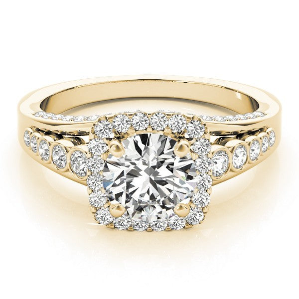 Lab Grown Round Diamond Halo Engagement Ring