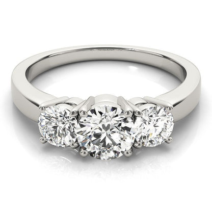0.50Ct - 2.00Ct DE/VS Lab Grown Round Diamond Trilogy Engagement Ring Platinum