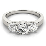 0.50Ct - 2.00Ct DE/VS Lab Grown Round Diamond Trilogy Engagement Ring Platinum
