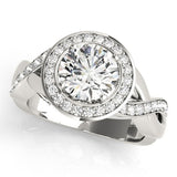Lab Grown Round Cut Diamond 2.00Ct DE/VS Halo Engagement Ring 18K Yellow Gold