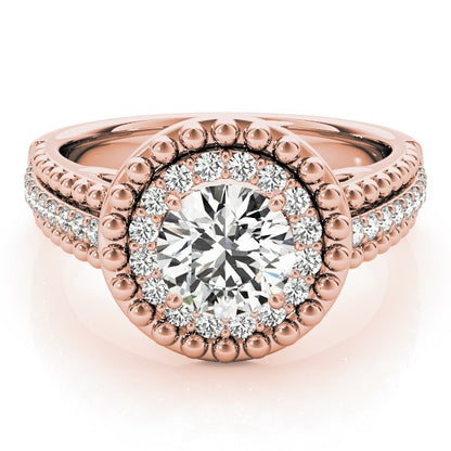 Lab Grown Round Diamond Halo Engagement Ring 