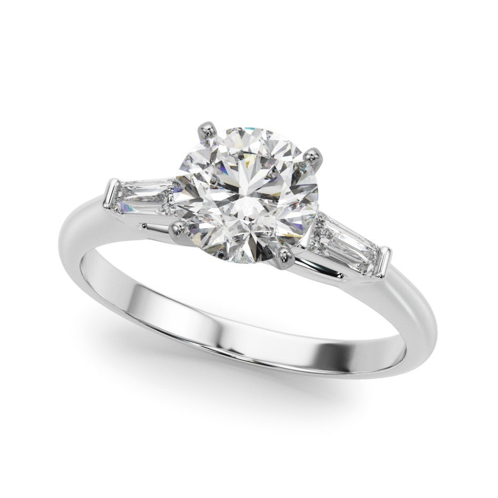 Lab-Grown Round Cut Diamond 3 Stone Engagement Ring 950 Platinum