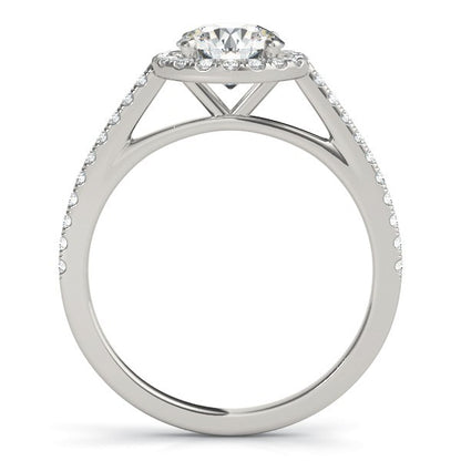Lab Grown Round Diamond Halo Engagement Ring