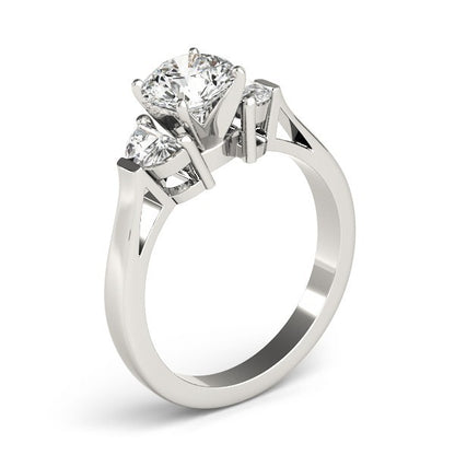 Lab-Grown Round Cut Diamond Trilogy Engagement Ring