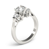 Lab-Grown Round Cut Diamond Trilogy Engagement Ring