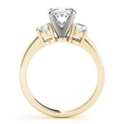 18k White gold Oval cut Trilogy Engagement Ring – 2Ct DE/VS Lab Grown Diamonds