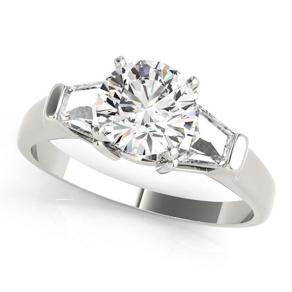 Lab-Grown Round Cut Diamond 3 Stone Engagement Ring In 18K White Gold 2.00Ct DE/VS