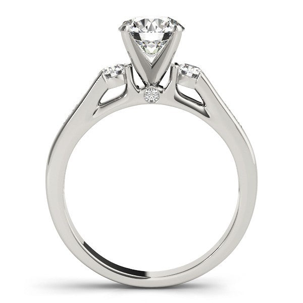 Lab Grown Round Cut Diamond Trilogy Engagement Ring Platinum
