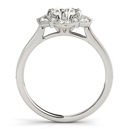 Lab Grown Round Diamond Halo Engagement Ring
