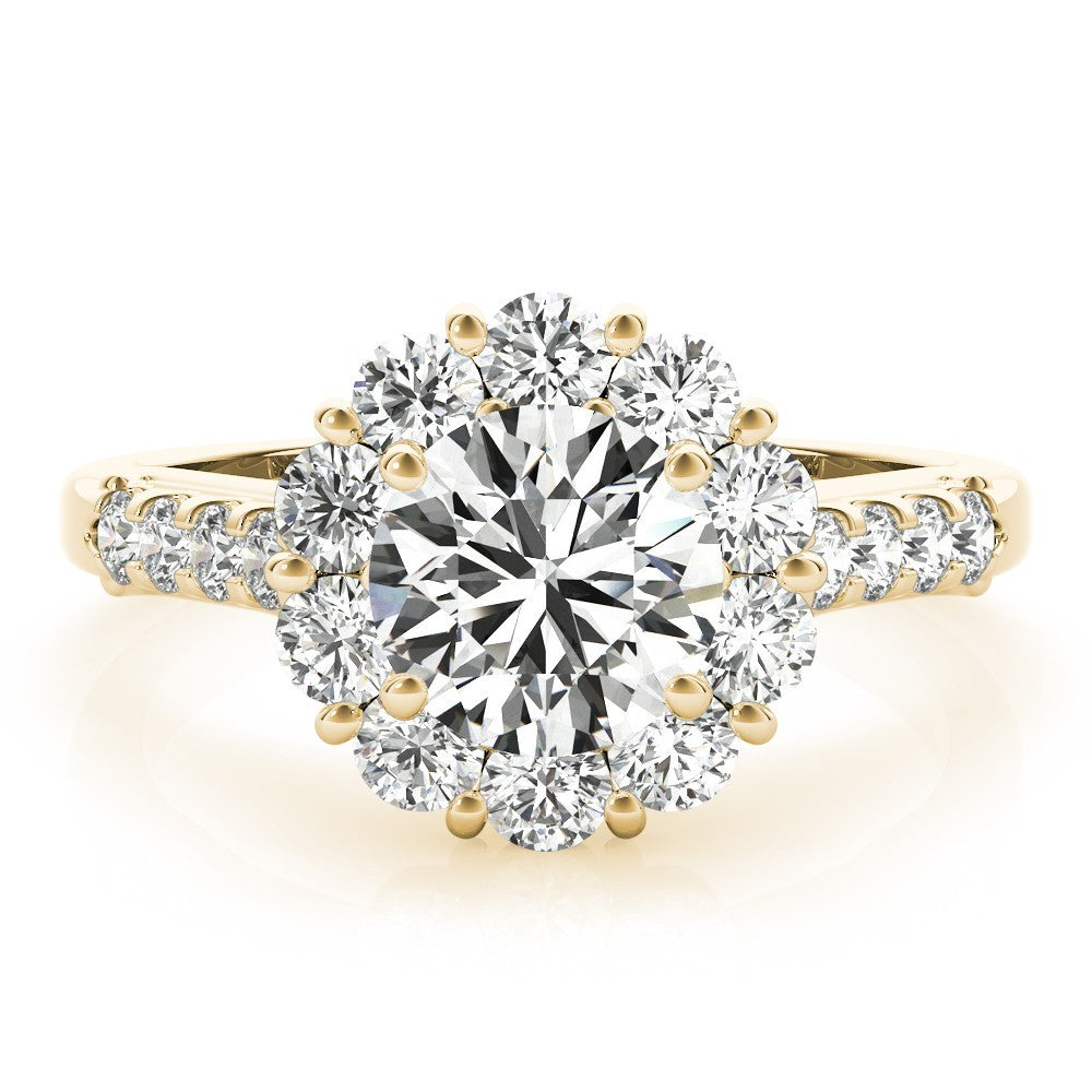 Lab Grown Round Diamond Halo Engagement Ring 