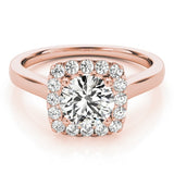 Lab Grown Round Diamond Halo Engagement Ring