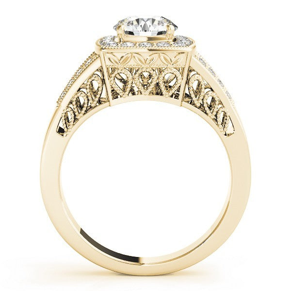 Lab Grown Round Diamond Halo Engagement Ring