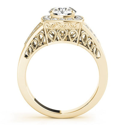 Lab Grown Round Diamond Halo Engagement Ring
