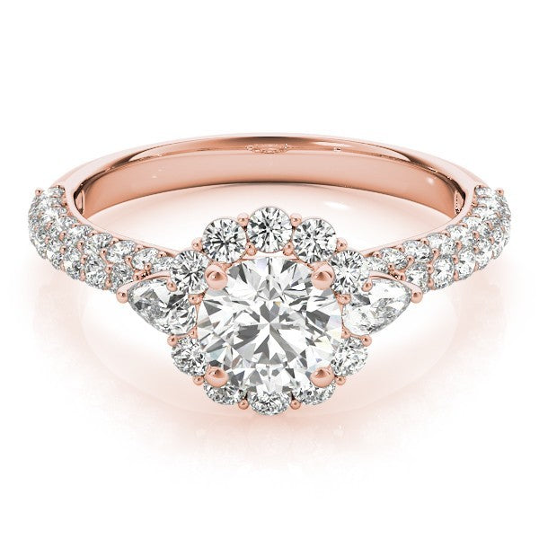 Lab Grown Round Diamond Halo Engagement Ring