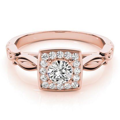 Lab Grown Round Diamond Halo Engagement Ring 