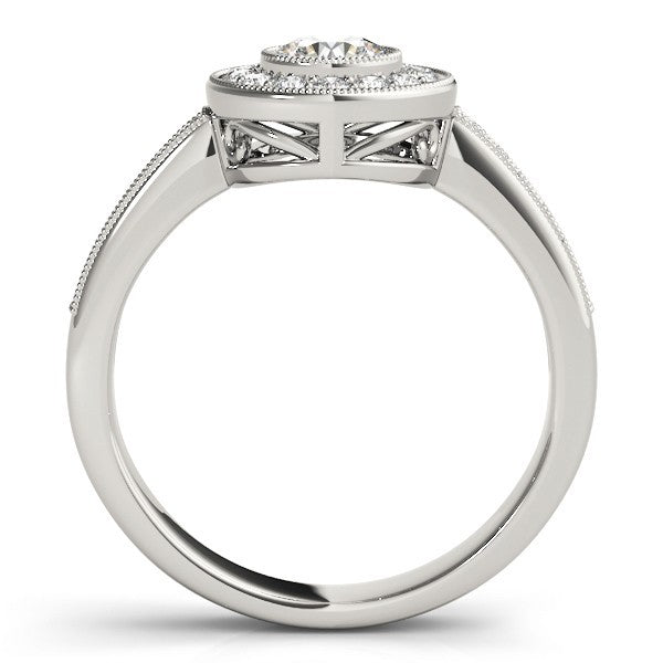 Lab Grown Round Diamond Halo Engagement Ring