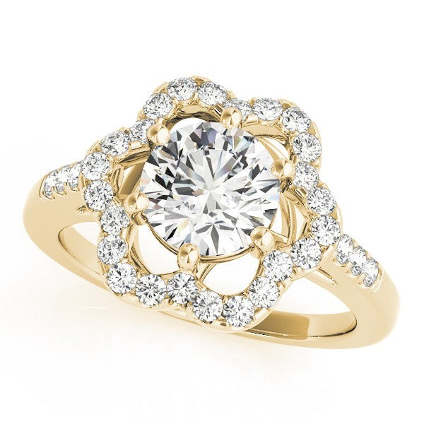 Lab Grown Round Diamond Halo Engagement Ring