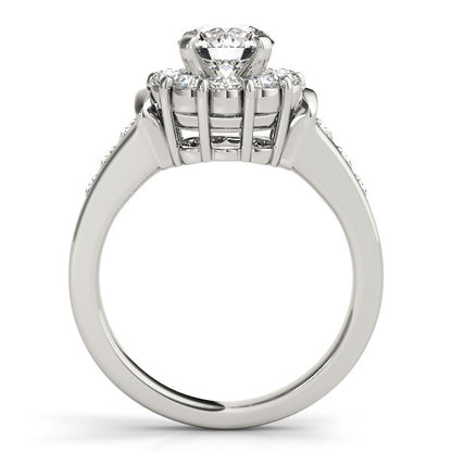 Lab Grown Round Cut Diamond Halo Engagement Ring