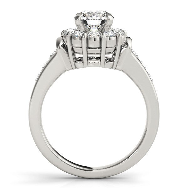 Lab Grown Round Cut Diamond Halo Engagement Ring