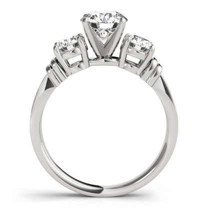 Round Cut Lab Grown Diamond Claw Set Trilogy Engagement Ring Platinum In DE/VS 2.00Ct